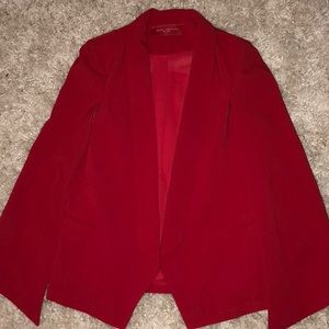 Akria red blazer cape